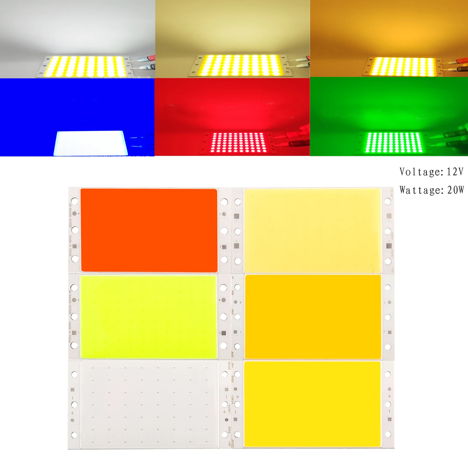 DC 12V 20W 94*50mm COB LED Panel Light source Chip On Board Matrix LED Bulb LED strip Matrix Lamp for DIY Emitting Diode