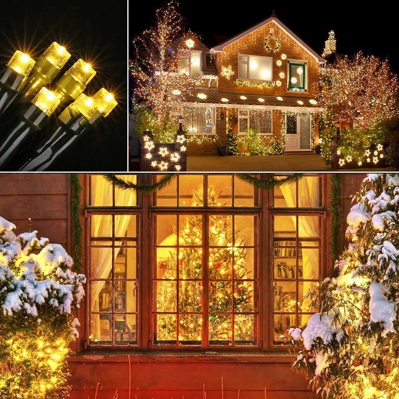 Outdoors Solar String Light 20/50/100LED 8 Modes Solar Lamp Waterproof for Gardens Wedding Party Valentines Christmas Tree Homes