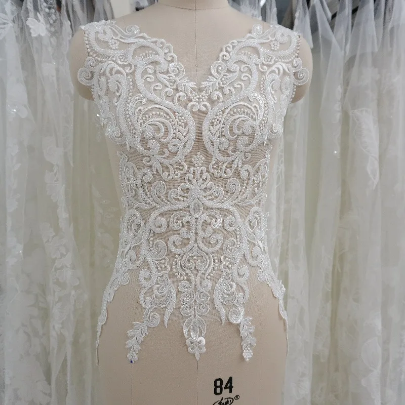 

1-2 шт., новая наклейка, белая бусина для ногтей, кружевная вышивка, ручная работа, сделай сам, свадебное платье, платье, аксессуары для украшения одежды