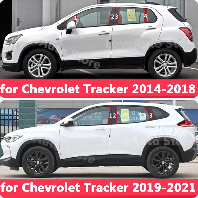 

For Chevrolet Tracker Trax 2014-2021 Car Window Central Column B C Pillar Cover Trim Mouldings Sticker Frame Accessories