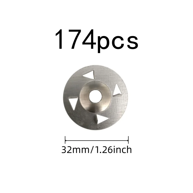 174 pcs 32mm Floor Tile Fixing Washers Flat Stable Base, designed for Home Decoration, Pre-Drilled Center Hole