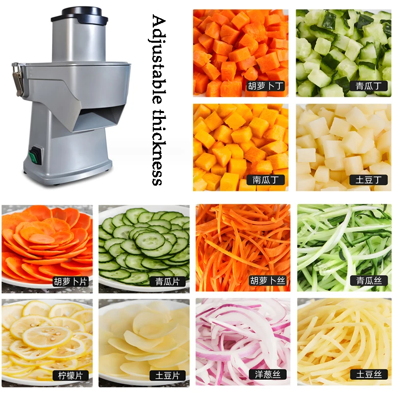 

Commercial Shredding Multifunction Vegetable Slicer Cutter Food Processor Potato Chips Carrot Melon Dicing Cutting Machine