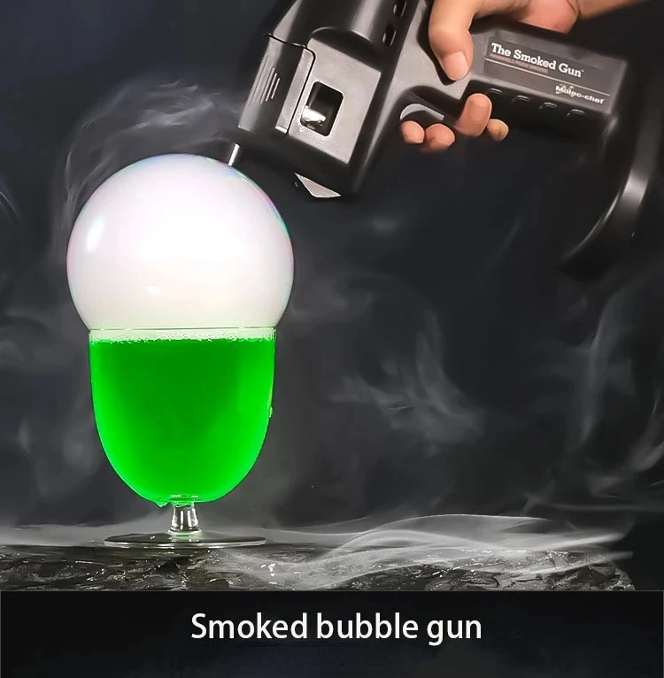 Bar Wine Mixer Hand-Held Smoked Smudging Making Food Cocktail Bubbler Kit Bartending Molecular Cuisine Bubble Gun Machine Set