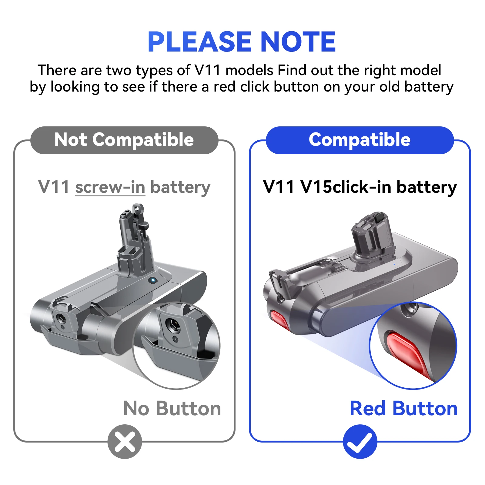 Replacement Lithium Battery For Dyson V11 Batterie SV15 Absolute Pro  Fluffy Motorhead SV14 SV15 SV17 Battery Vacuum Cleaner