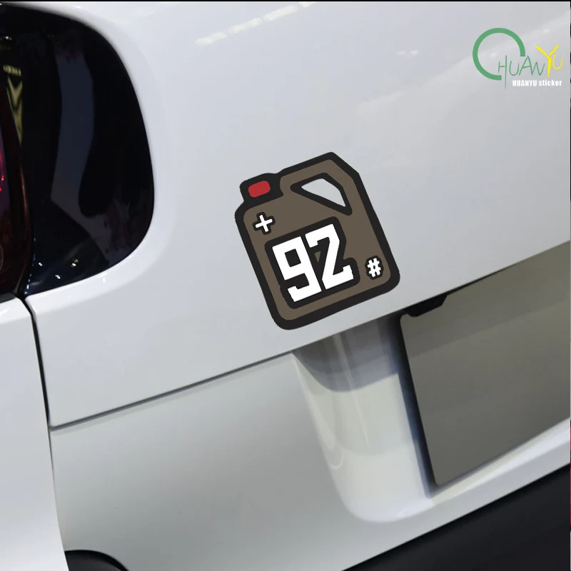 Car fuel tank lid sticker; personalized creative motorcycle fuel lid gas 92# 95# 98 reminder sticker waterproof