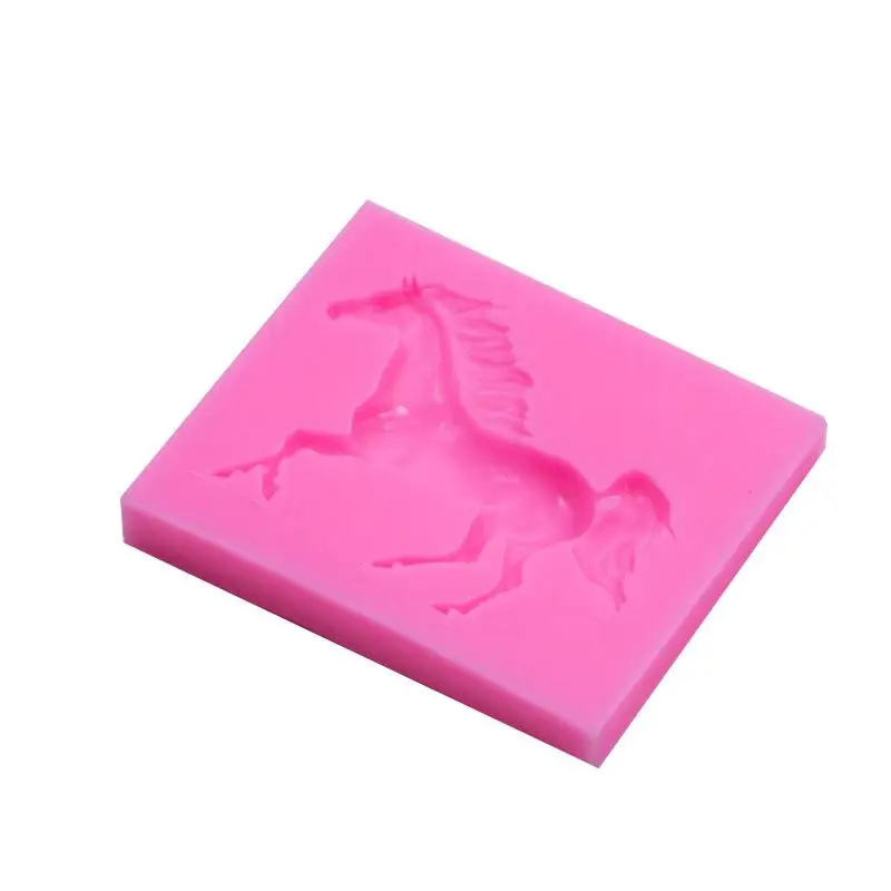 Moldes de silicone para cavalo, ferramentas de decoração de bolo fondant, cupcake, doces, artesanato, pasta de goma, argila de polímero