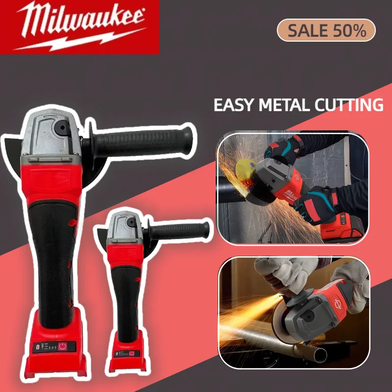 ميلووكي 125 مللي متر فرش زاوية طاحونة تلميع آلة قطع لا قفل مجداف التبديل أدوات كهربائية لاسلكية