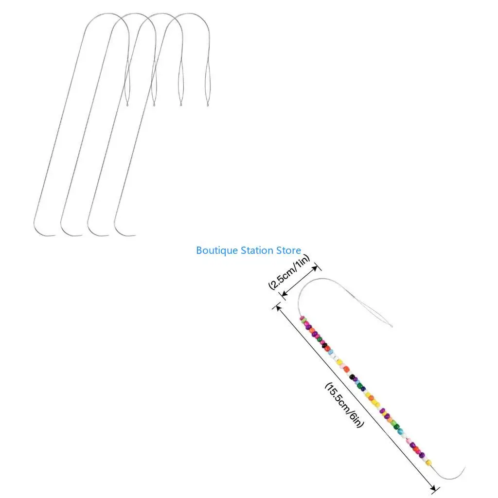 Y55F 4 قطع كبيرة العين الديكور إبرة إبرة الخياطة المعدنية حبة الأرز خيوط إبرة