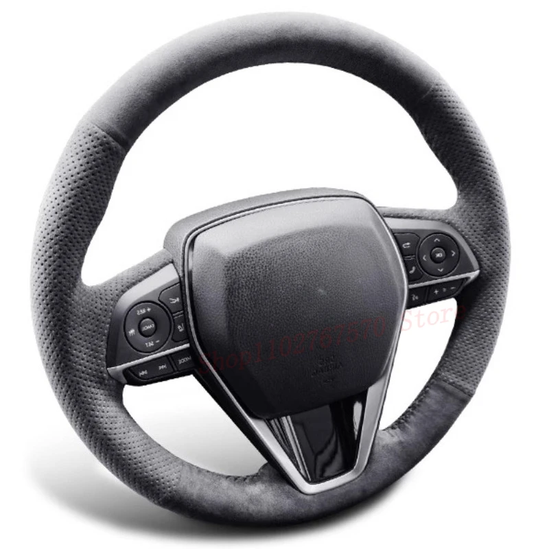 

DIY Hand Sewn Anti Slip Suede Steering Wheel Cover Wrap For Toyota Fenglanda 2022-2023 Car Interior Accessories