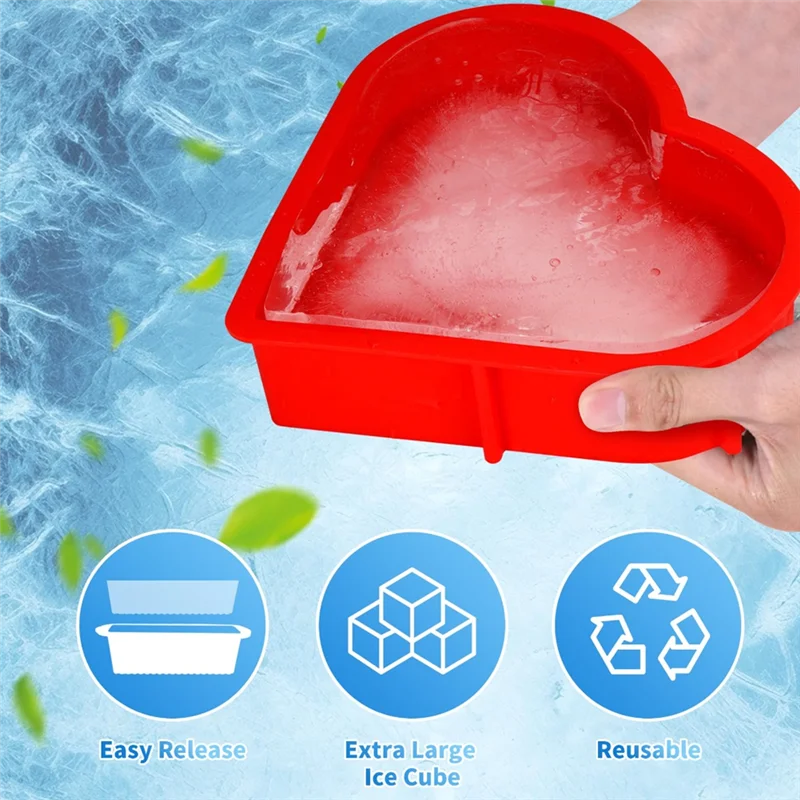 

T99C-Giant Freezer Ice Cube Trays 4-Pack Reusable Silicone Ice Block Mold 6Lbs Extra Large For Cold Plunge Tubs& Ice Baths