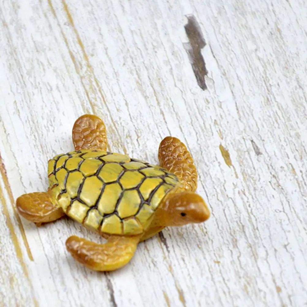 

4 Pcs Decoration Turtle Ornament Resin Aquarium Fish Tank Adornment Micro Landscape
