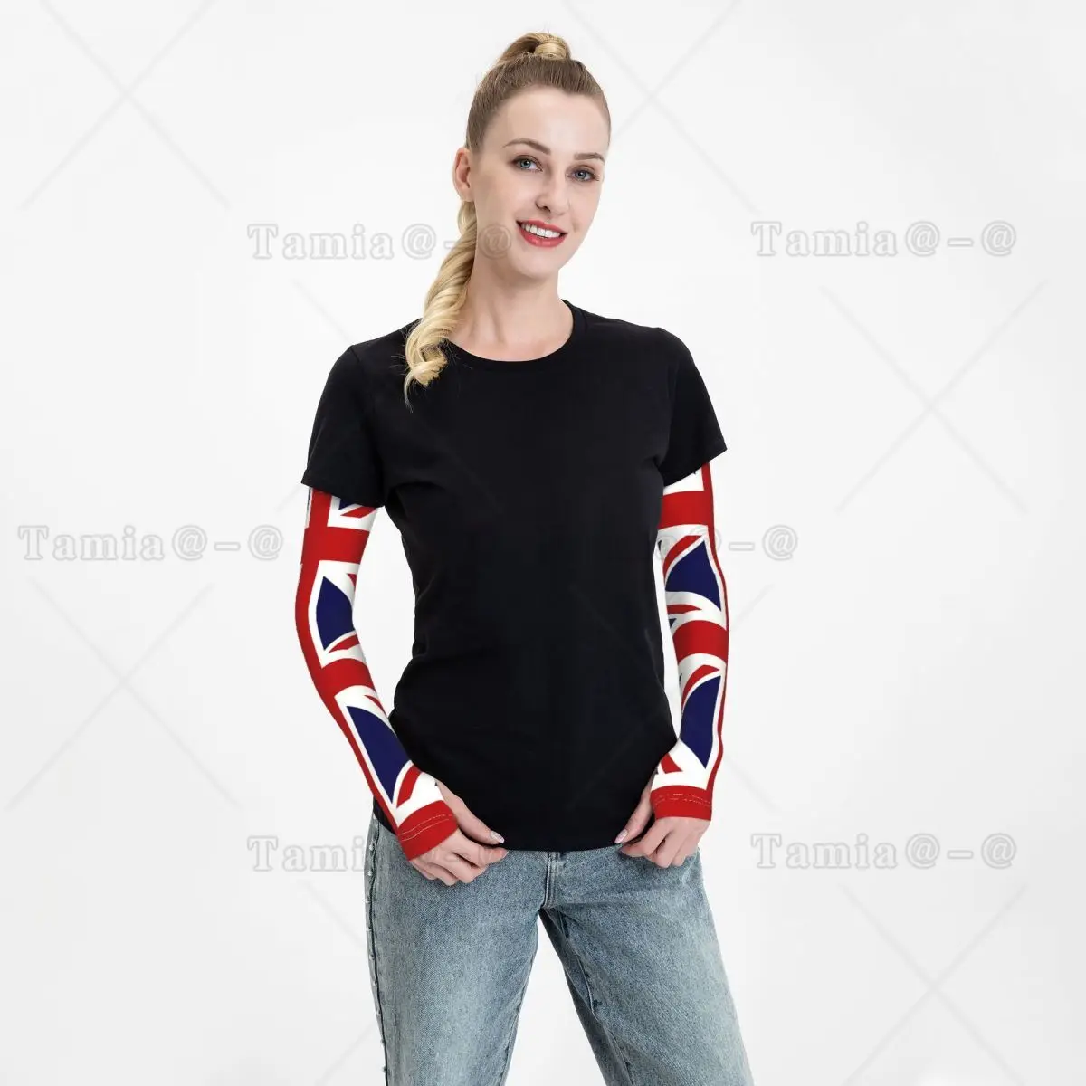 Custom Union Jack Flag Of The UK Sun UV Protection Arm Sleeves Men Women Athletic Sports Tattoo Cover Up for Fishing