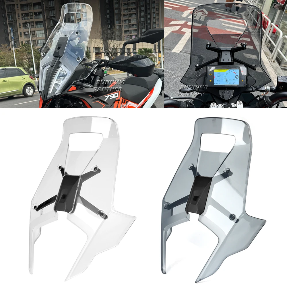 For 390 790 890 ADV Adventure 2019-2022 2020 Motorcycle Acrylic Rally Windshield Wind Deflector Screen Shield Windscreen Visor