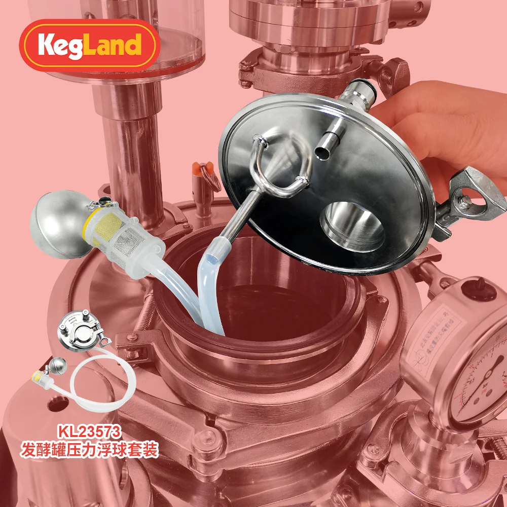 KegLand Stainless Tri-Clover Pressure Lid Kits (4 Inch ) with Floating Dip Tube Fermenters Supply Beer Home Brewing