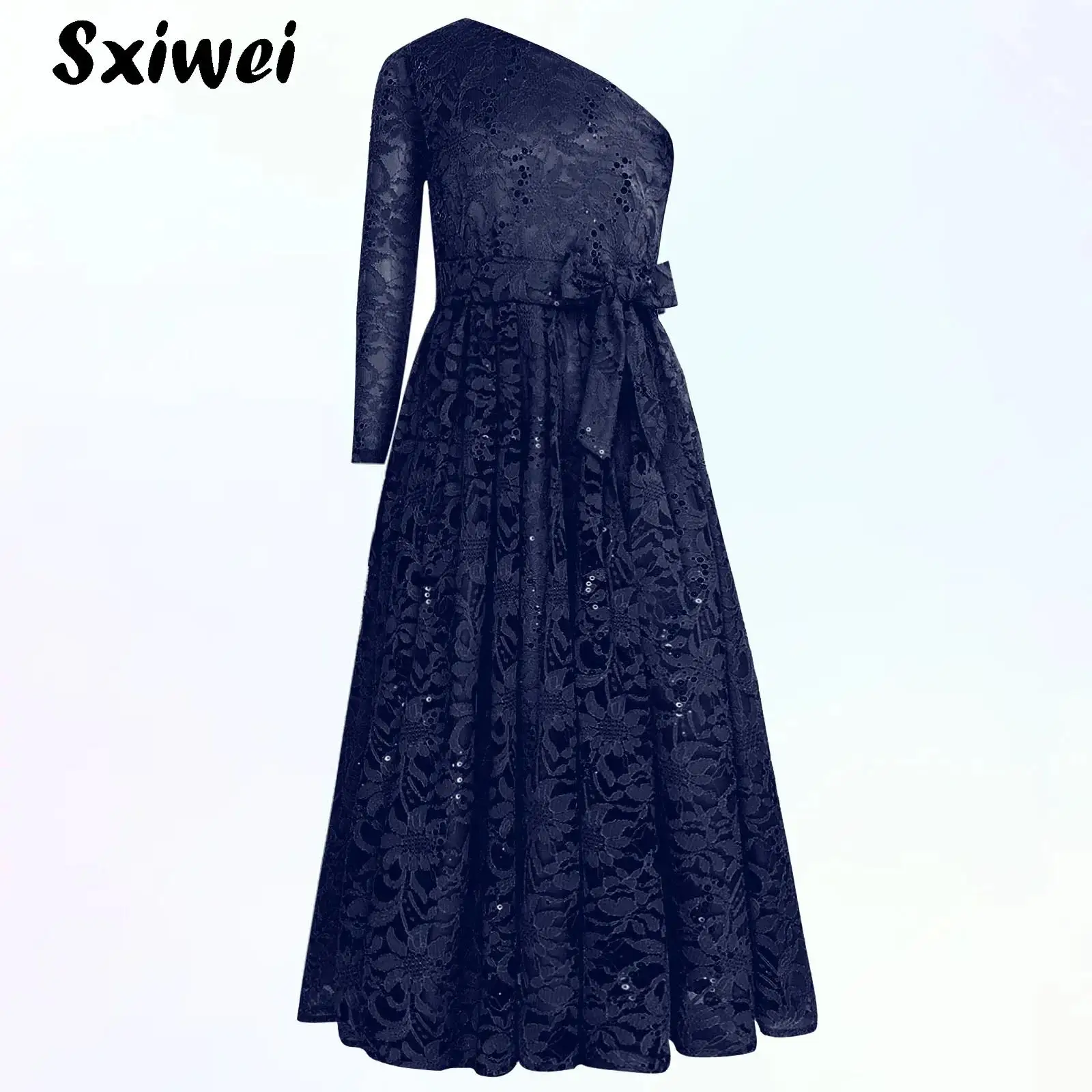 

Sequin Embroidery Teen Kids Girls Wedding Long Girl Dress Elegant Princess Party Pageant Formal Dress Single-Sleeved Ball Gown