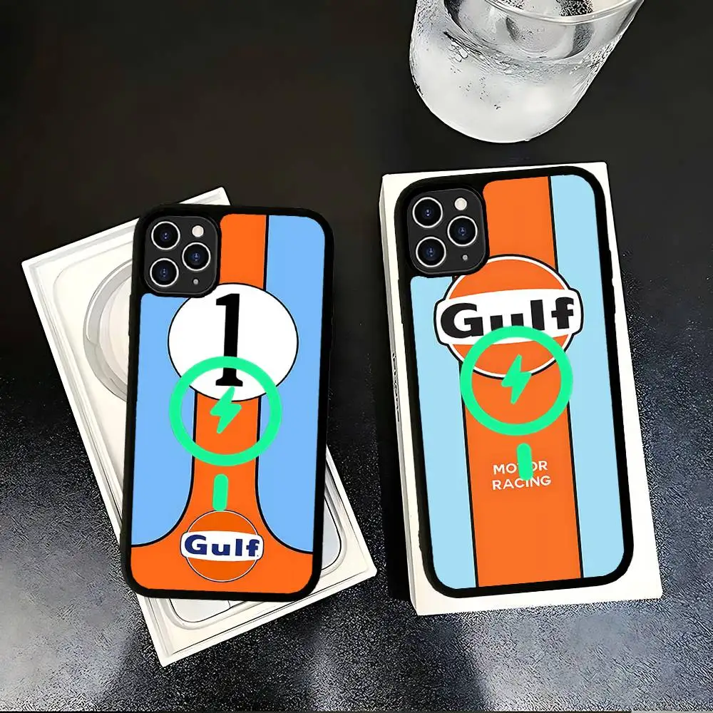 G-Gulfs Racing Car Logo For Magesafe Magnetic Wireless Phone Case For IPhone 17 Pro Max Air 13 12 Mini 16 15 14 11