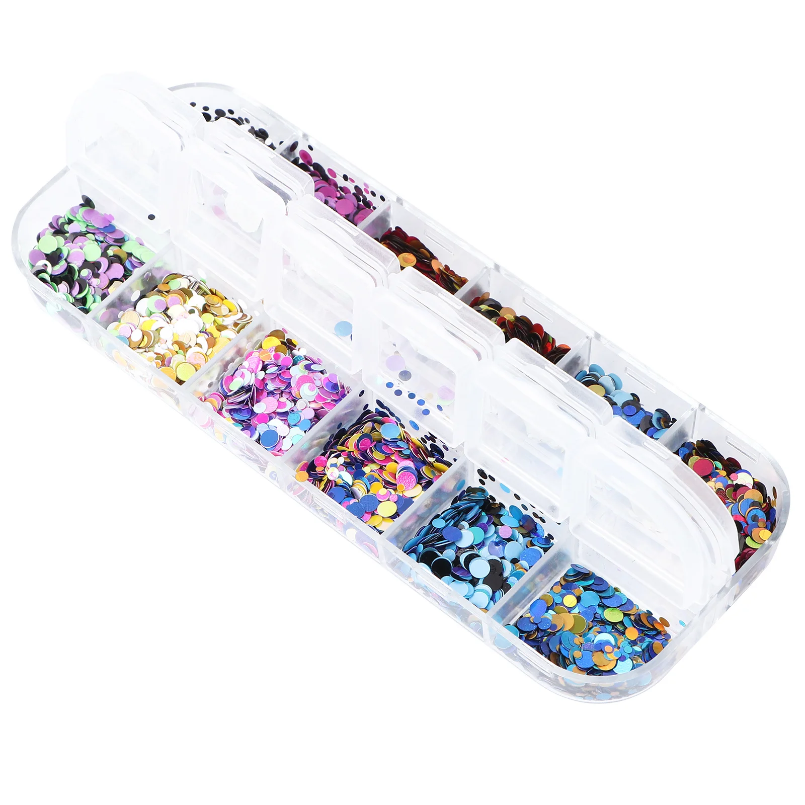 Arte lantejoulas colorido glitter lantejoulas flocos redondos para diy manicure decoração festival festa decoração de unhas