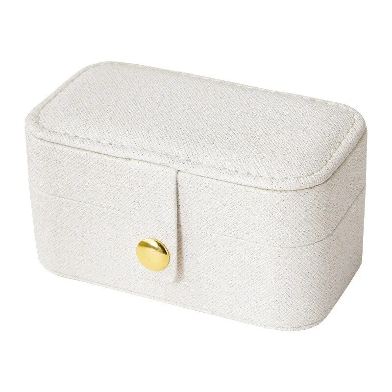 Cross-border Hot New Mini Small Pu Jewelry Box Travel Portable Earrings Ring Necklace Snap Jewelry Box