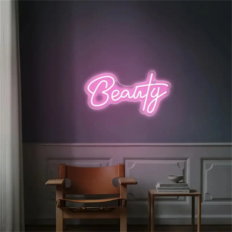 Beauty Neon Sign For Spa Beauty Room Nail Brows Lashes Salon Studio LED Wall Art Business Store Logo  Led Indoor Neon Light Sign