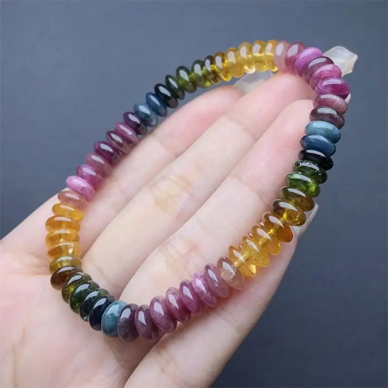 7MM Natural Tourmaline Bracelet Women Fashion Reiki Healing Energy Gemstone Bangles Wrist Jewelry Gift 1PCS