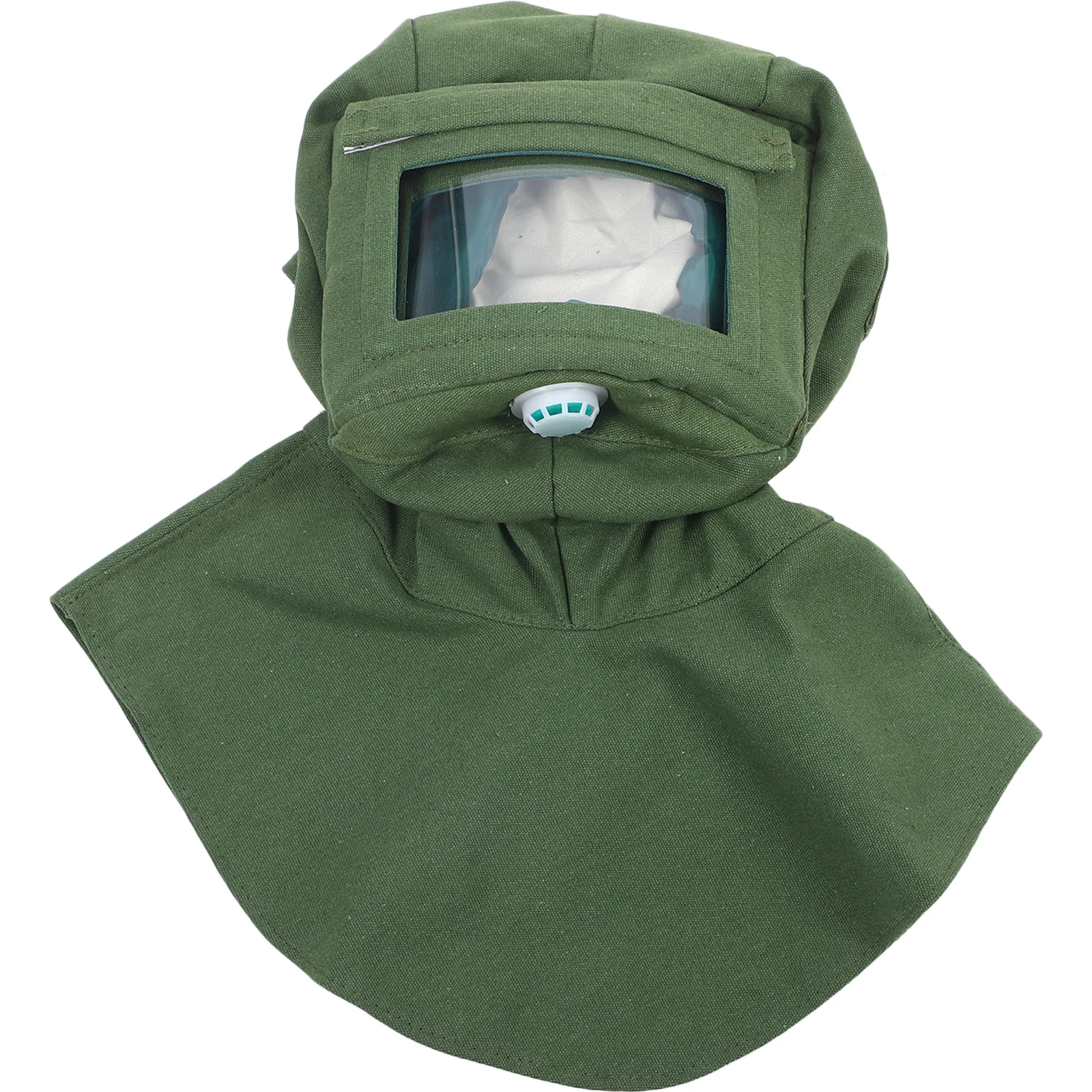 Protective Sandblasting Shawl Cap Canvas Breathable Sandblasting Hood Head Cover with Face Protector Anti-Dust