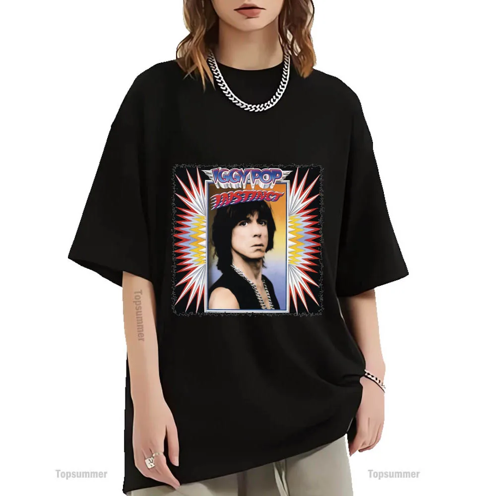 Футболка с изображением альбома инстинкта, футболка Iggy Pop Tour, женская уличная одежда в стиле эмо, футболки большого размера, мужские хлопковые топы