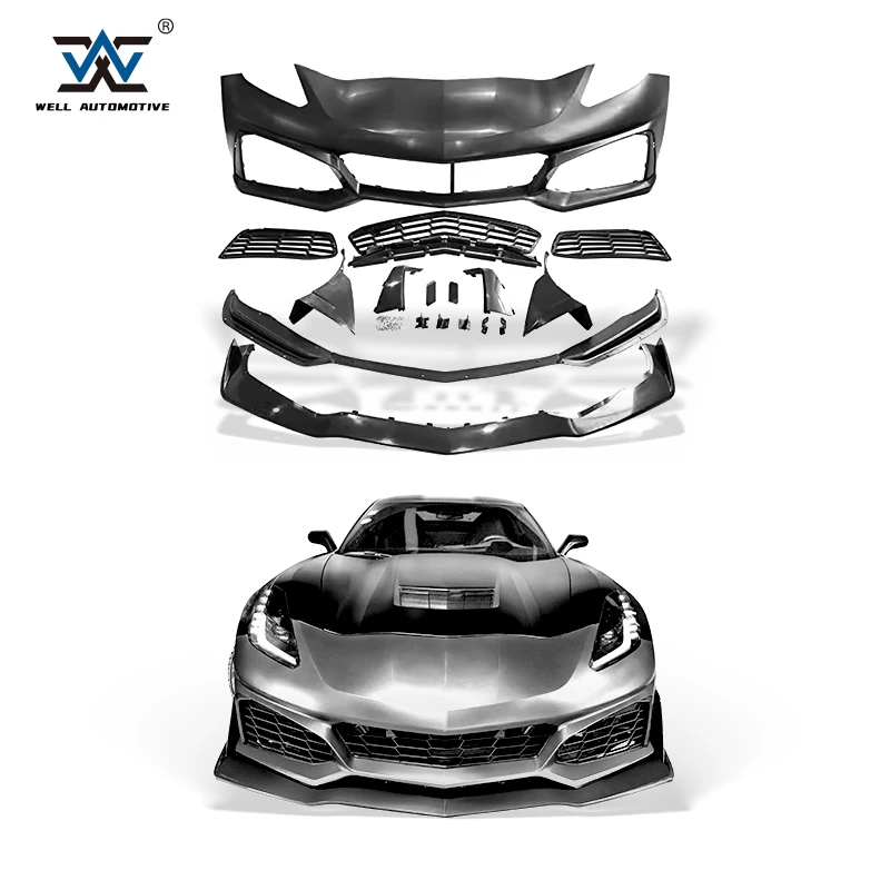 

High Quality Upgrade ZR1 Style Bodykit Front Bumper For Chevrolet Corvette C7 14-19 C8 Z06 ZR1