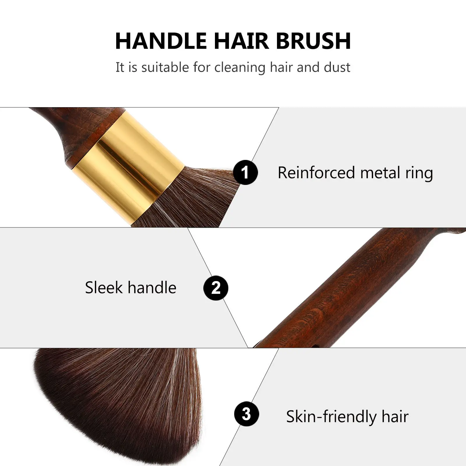 1Pcs Neck Duster Hair Sweep Brush Professional Barber Hair Dust Cleaning Tool Ergonomic Handle Salon Haircut Accessory view 3