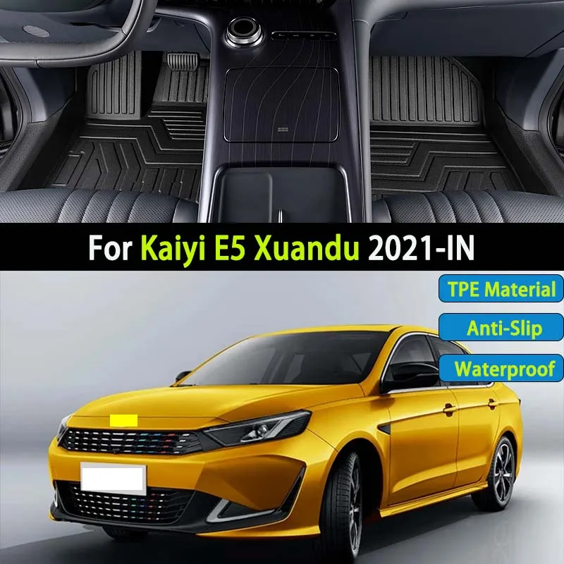 

Автомобильный коврик из материала TPE для Kaiyi E5 Xuandu 2021 2022 2023 2023 2024 2025-IN, роскошный водонепроницаемый грязевой коврик для ног, полный грязевой коврик