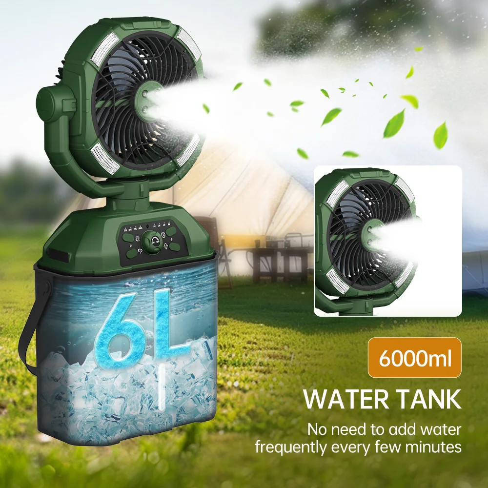 Personal Humidifier Air Conditioner Fan Air Cooler Table Outdoor Rechargeable Portable Fan with Remote with 6L Water tank