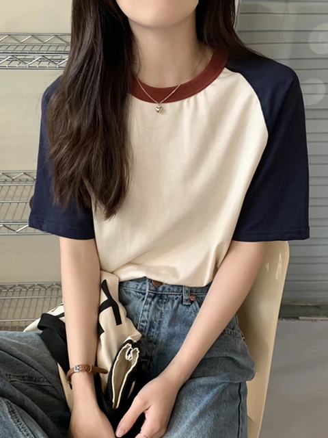 Beige Tee Short Sleeve Beige Short Sleeve Top Beige Shirts Womens Beige Shirt Blue T shirts Aliexpress