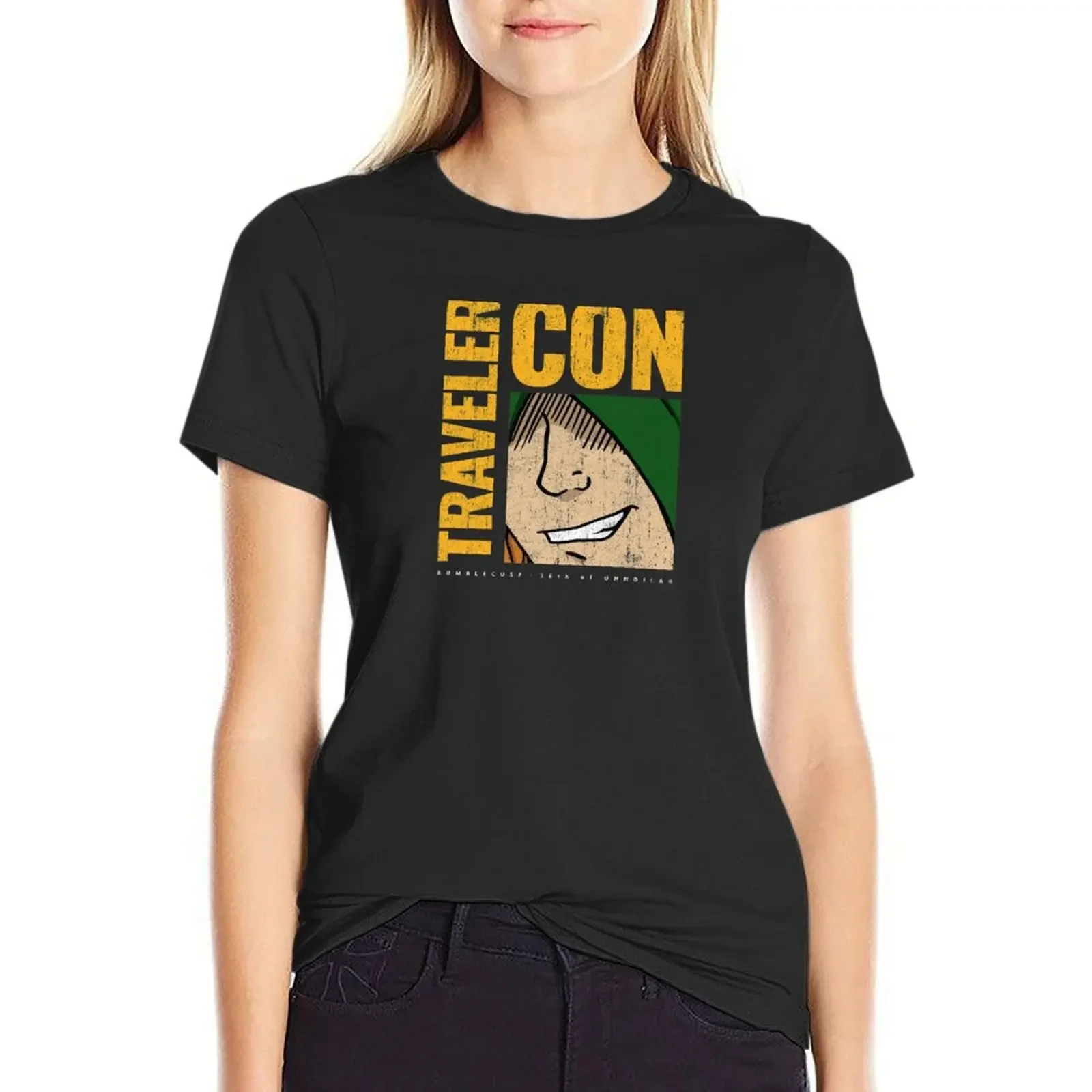 

TravelerCon T-Shirt animal print anime vintage t shirts for Women graphic