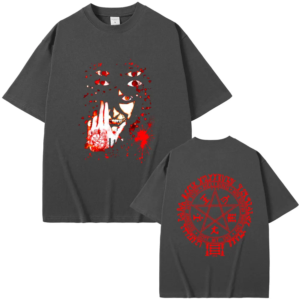 Anime Hellsing Abraham Van Helsing Vampire Alucard Face Graphic T-shirt Men Women Manga Oversized Tshirt Male Fashion Streetwear