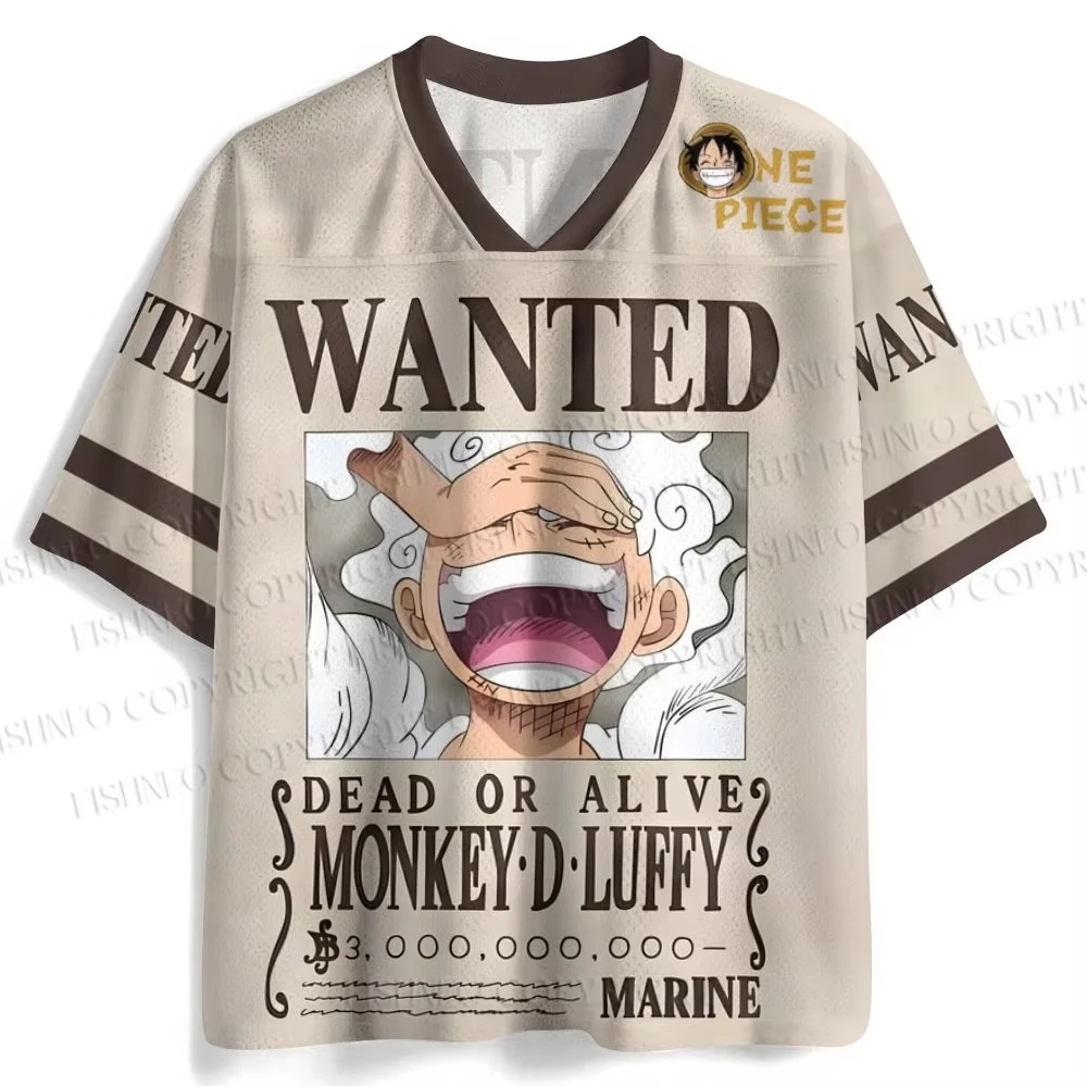 Modisches Monkey D. Luffy Jersey Gear 5 Poster Grafik-Design Kurzarm-T-Shirt One Piece Anime Fan Casual Streetwear