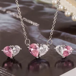 925 Sterling Silver Heart Elegant Jewelry Sets Necklaces Earrings Women's Accessories Wholesale Everything
