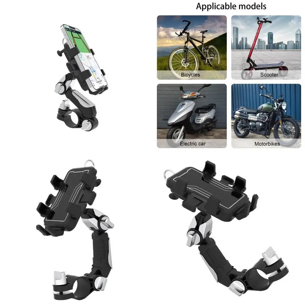 

Y1UB Handlebar Clip Motorcycle Phone Mount for 15 14 13 Scooter Phone Holder Cellphone Clamps 360 Degree Rotating