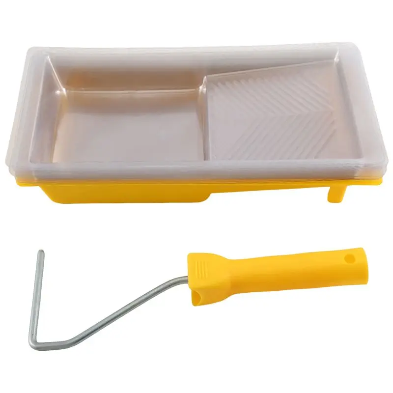 

A19Q-Paint Tray Liner, 22 Pack 4 Inch Paint Roller Tray Sets, Disposable Paint Tray Liners With Roller Handle For Home Decor