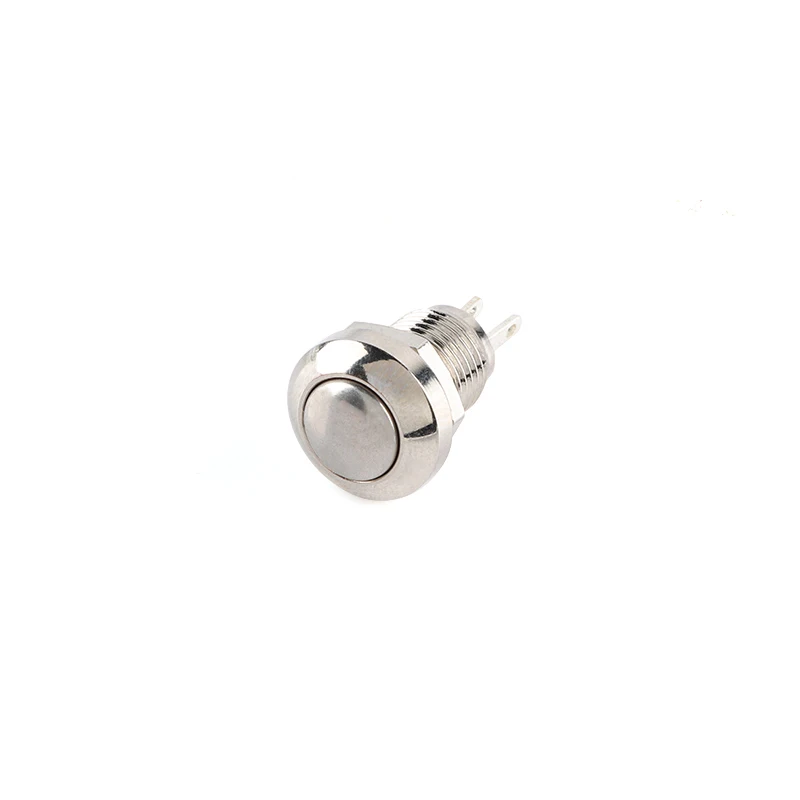 8mm Chwilowy przełącznik przyciskowy 36V Wodoodporny przycisk zasilania Mały okrągły chromowany stal nierdzewna Metal 2pin Samochodowy silnik samochodowy PC Powe — zdjęcie 5