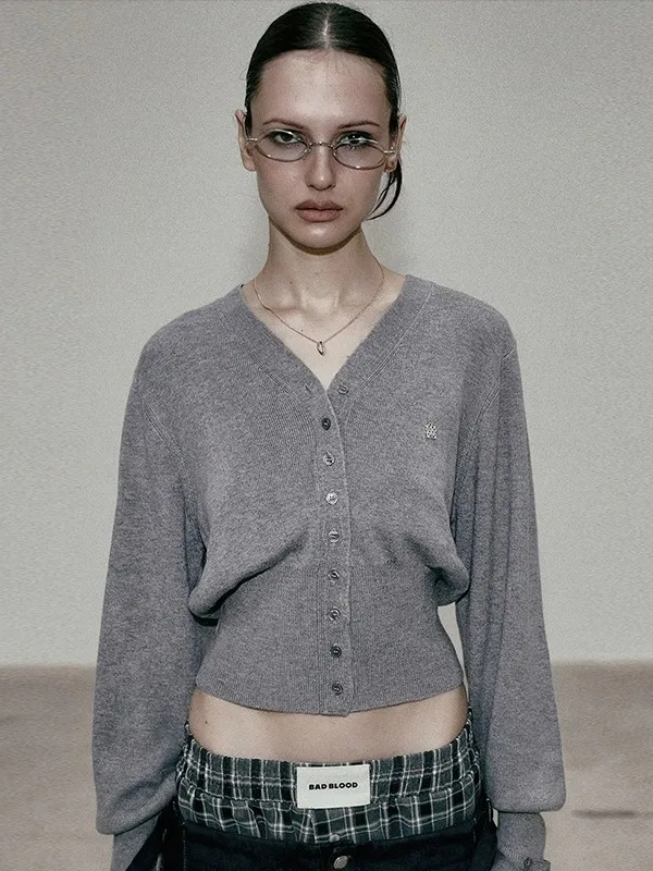 الأمريكية Sle الأحمر V-Ne محبوك سترة معطف ort عارضة المرأة زر واحد القطن ملابس خارجية تنفس مريحة #3