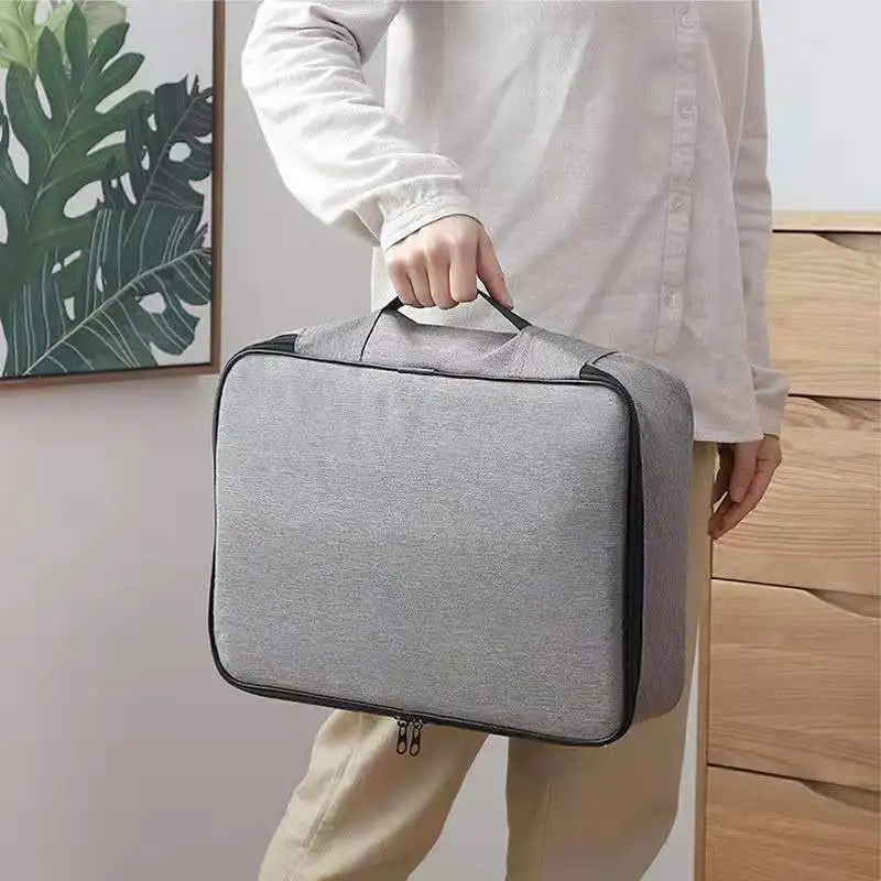 Lockable Document Storage Bag Multi Compartment Passport Card Certificate Organizer Travel Household Important File Box