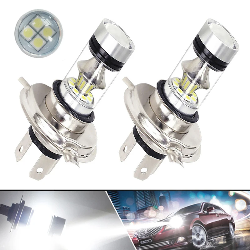 

2Pcs H4 H7 100W LED Car Lights Bulb Super Bright Low Temperature Headlight Car Daytime Running Driving Fog Lamp Auto Accessories