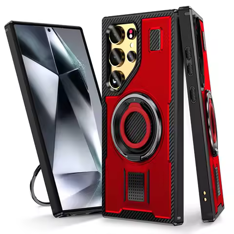 360 ° Rotating Metal Bracket Ring Shockproof Armor Phone Case For Samsung S24 Ultra S22 S23 Ultra Plus FE A55 A54 A35 A15 Cover