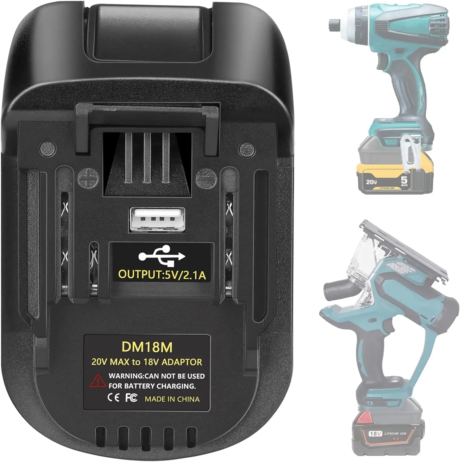 soquete adaptador de bateria para makita dewalt 20v milwaukee m18 conversor de bateria de litio 18v bl1830 bl1840 dm18m 01