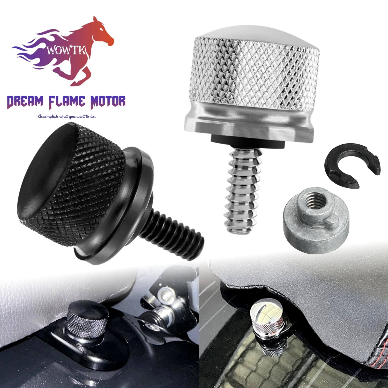 1/4"-20 Rear Fender Seat Bolt Nut Motorcycles Mount Screw Kit For Harley Softail FL Sportster 1200 Street Bob Electra Glide Dyna