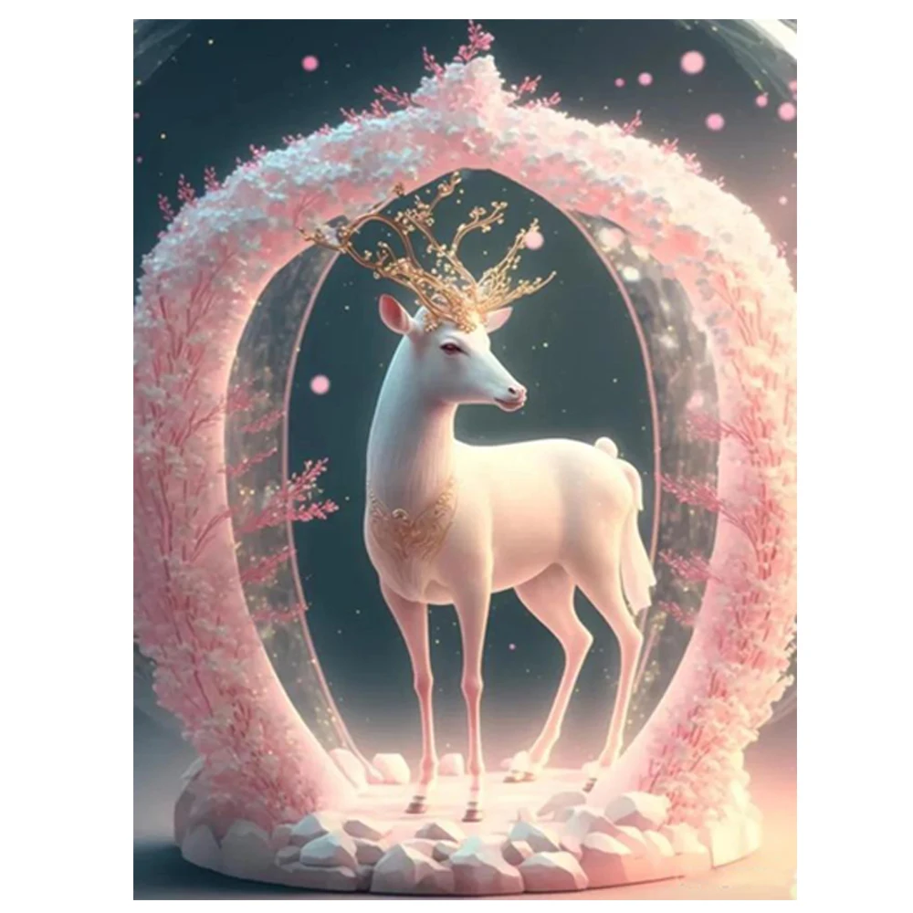 5D DIY Diamond Embroidery Nordic High Quality Deer Needlework DIY Diamond Painting Animal Cross Stitch Best Wish For You A317