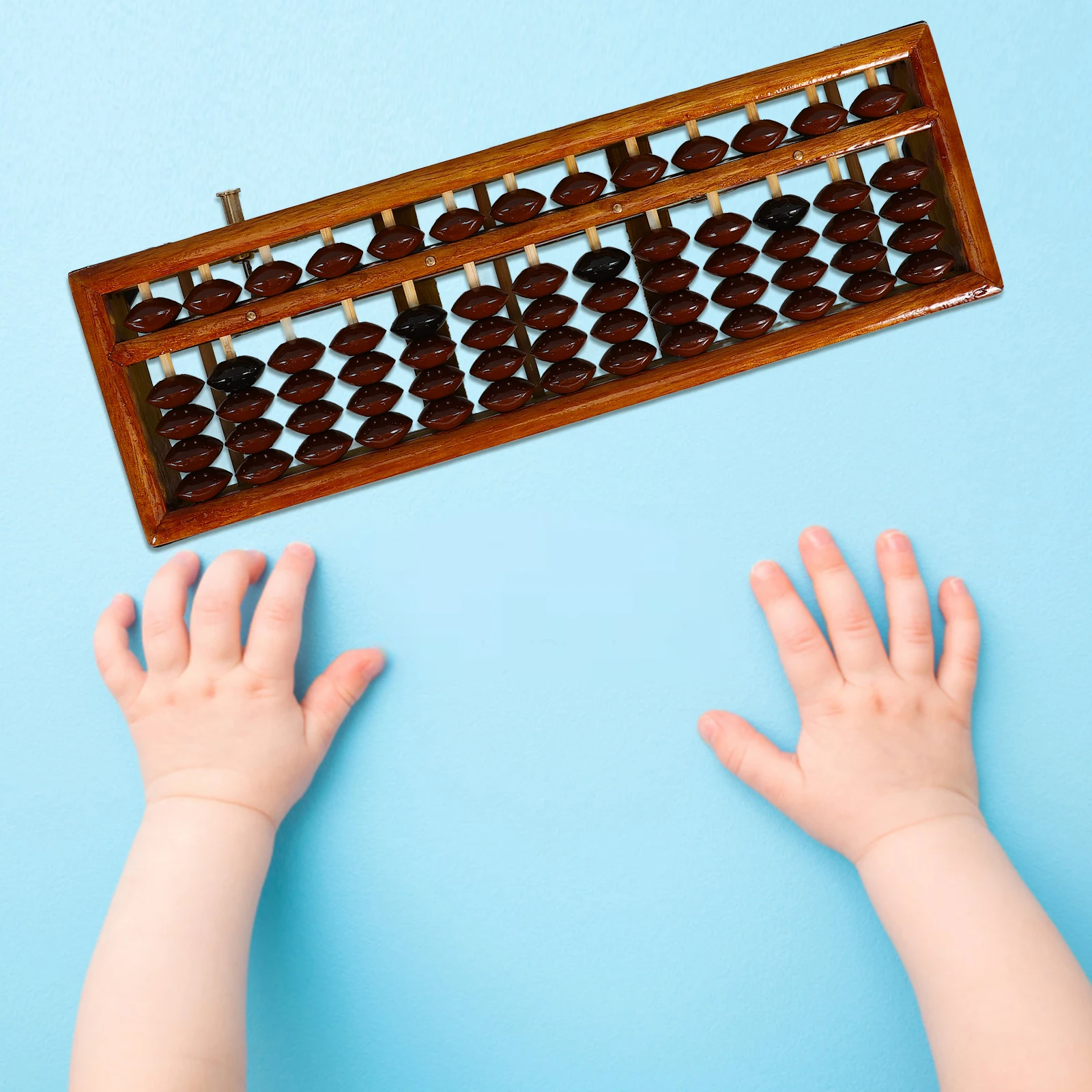 

1pc 13 Column Abacus Professional Chinese Counting Tool Math Education Vintage Style Arithmetic Calculator Beads