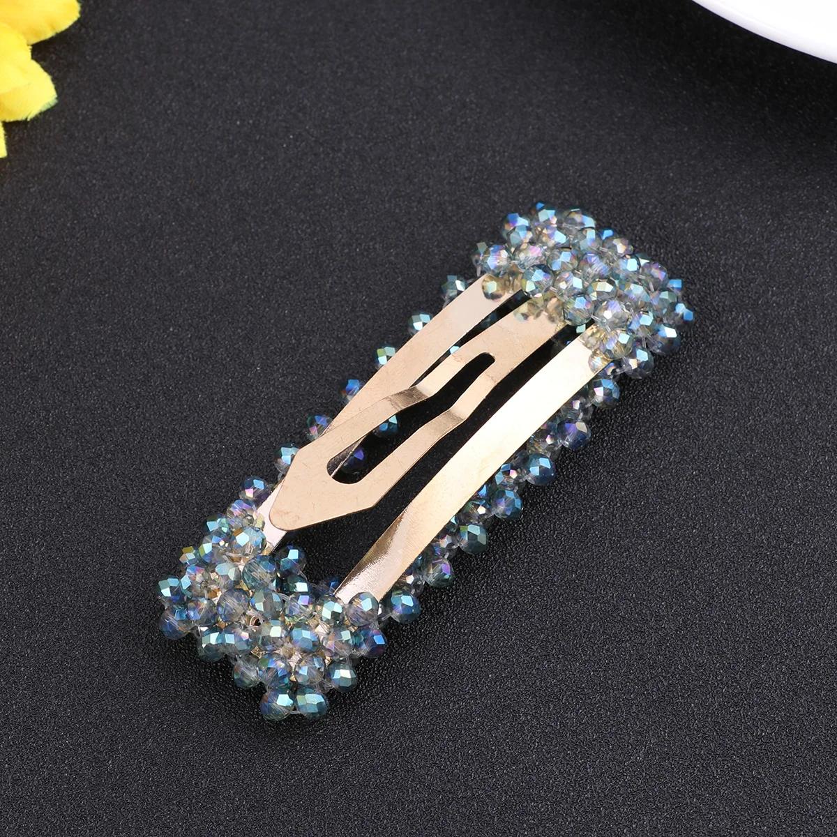 

1pc Crystal Clips Design Rhinestone Beads Clip For Women Hair Women Barrettes Pins Fashion Hair Barrettes Grey