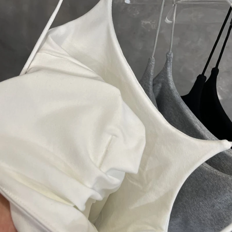 Pure Cotton Beautiful Back Suspender Bra for Women Sexy Tube Top Anti-exposure All-in-one Vest with Breast Pads Slim Top