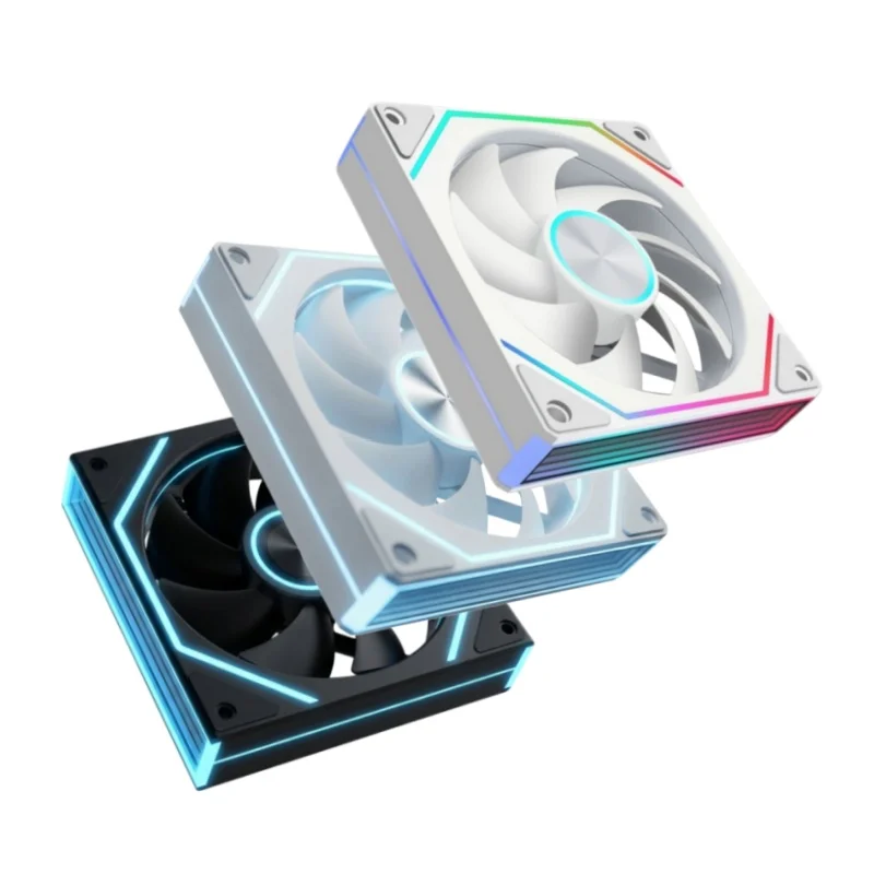 

12CM Prism Computer Case Fan with CD Texture Shadow Light PWM Temperature Control Synchronized Divine Light Sync Computer Hardwa