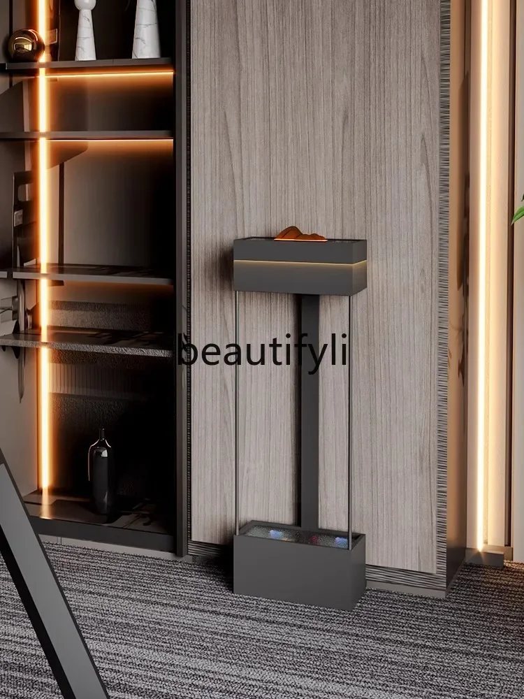 

A15 Floor-to-ceiling running water fish tank light luxury office living room ornament pool water landscape